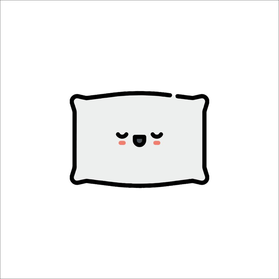 A cute pillow with eyes and a smile vector