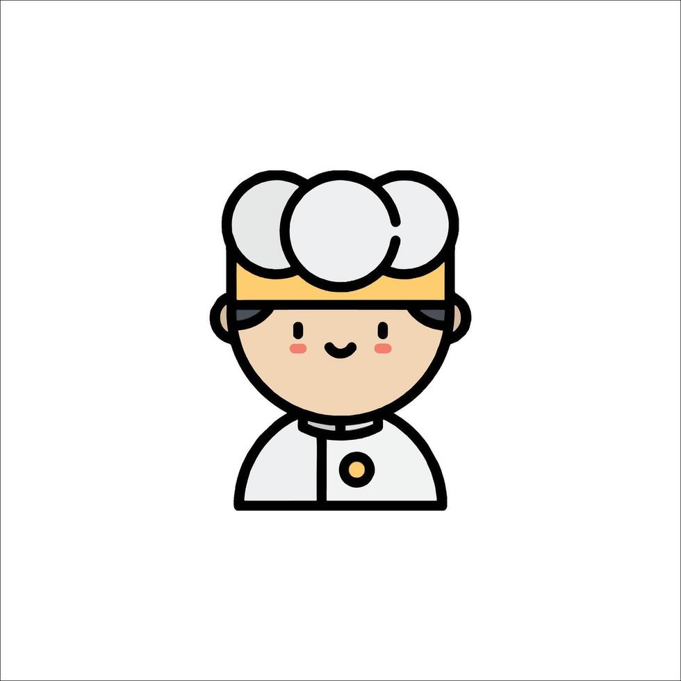 A cartoon chef icon on a white background vector