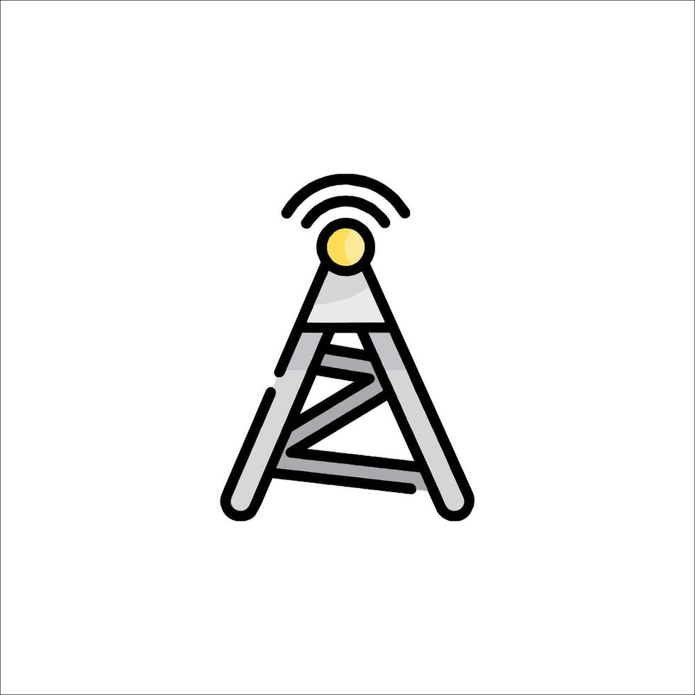 A radio tower with a radio antenna on top vector