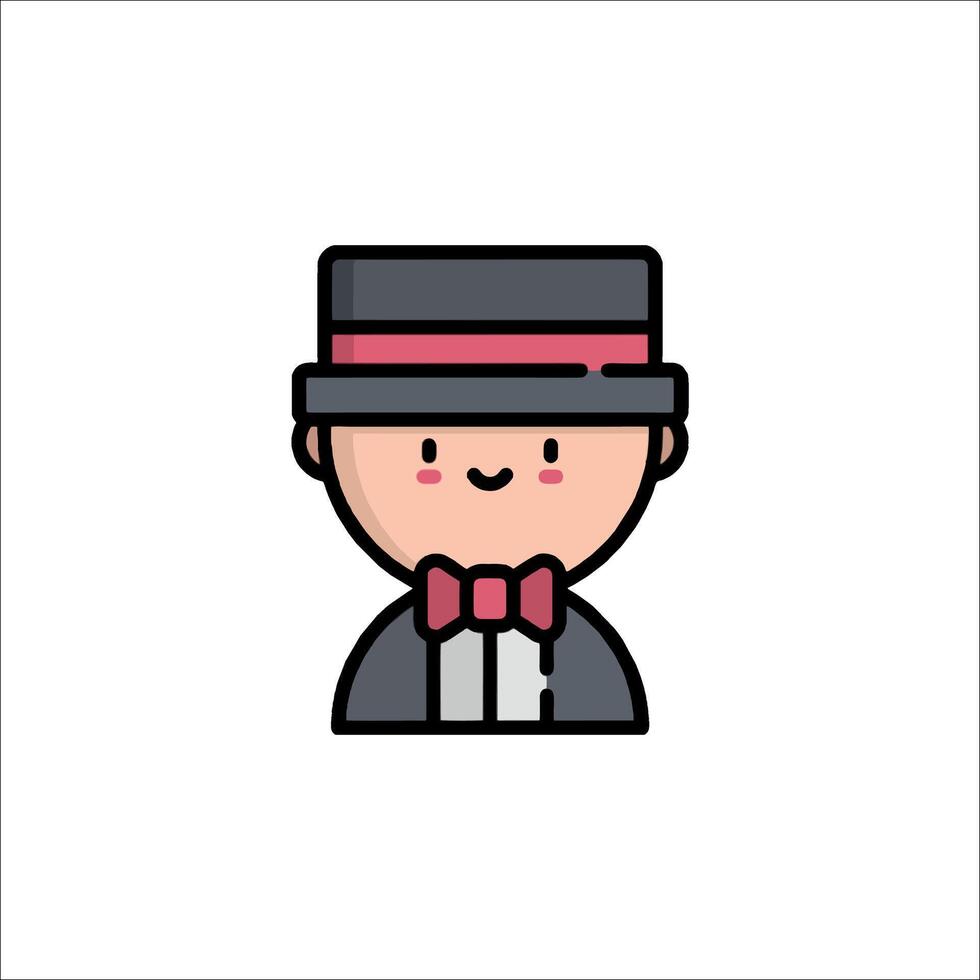 A man in a top hat and bow tie vector
