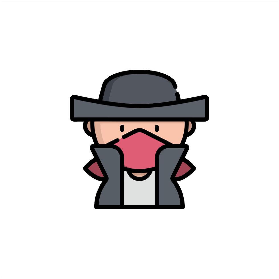 A man wearing a hat and a mask vector
