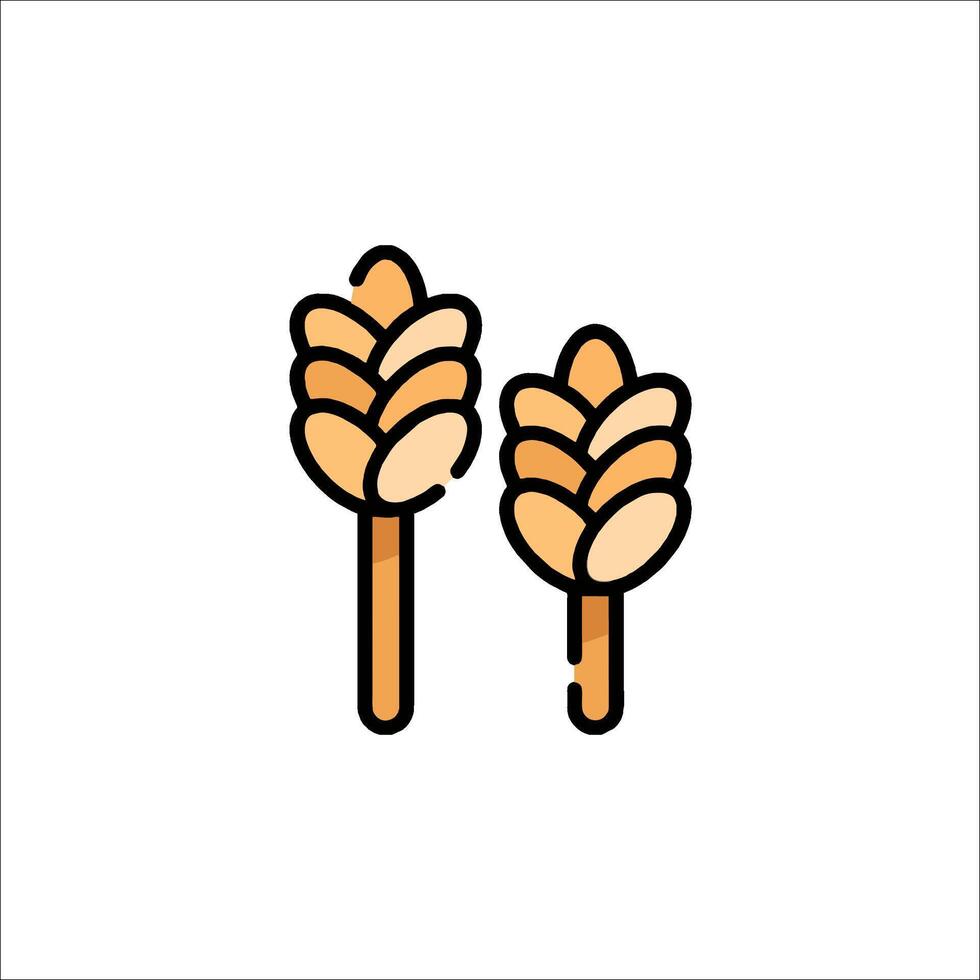 Two wheat ears on a stick icon vector