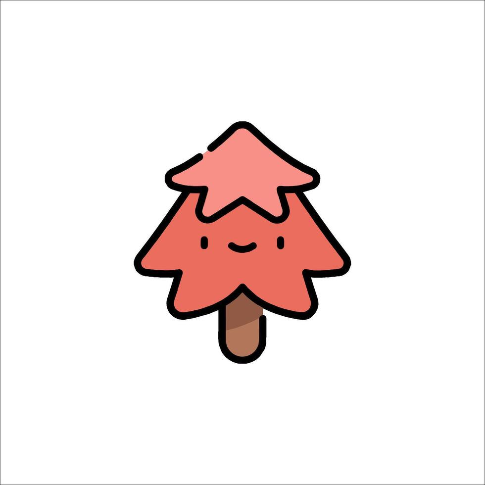 A cute little tree with a red heart on it vector