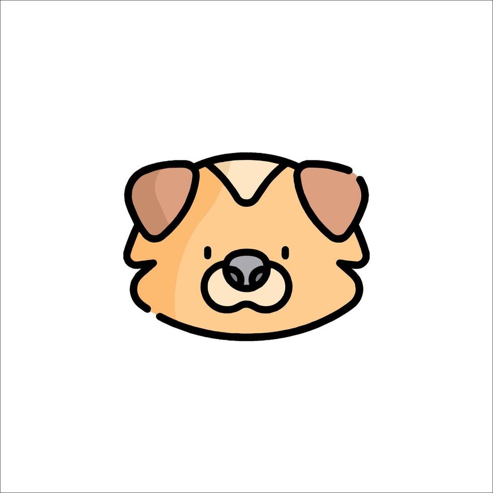 A cartoon dog head on a white background vector