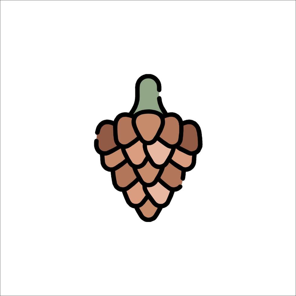 A pine cone icon on a white background vector