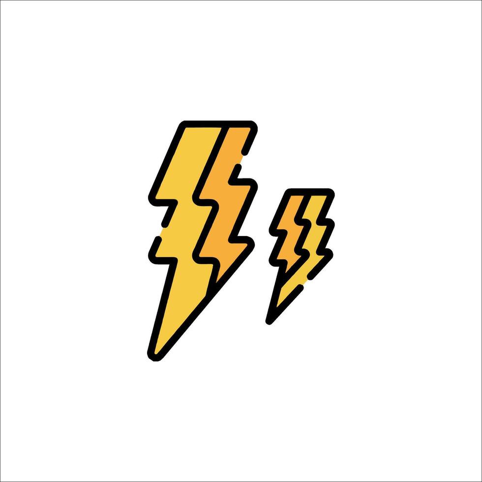 Two lightning bolts on a white background vector