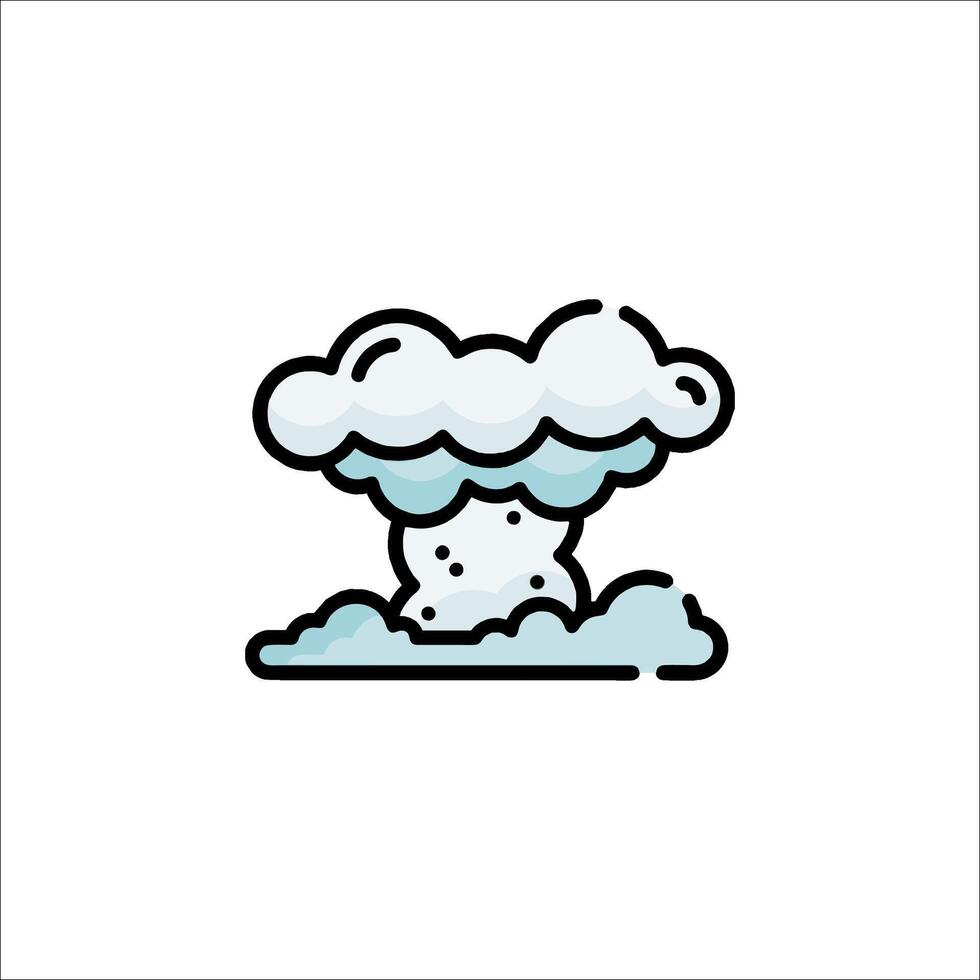 A cartoon cloud with a mushroom on top of it vector
