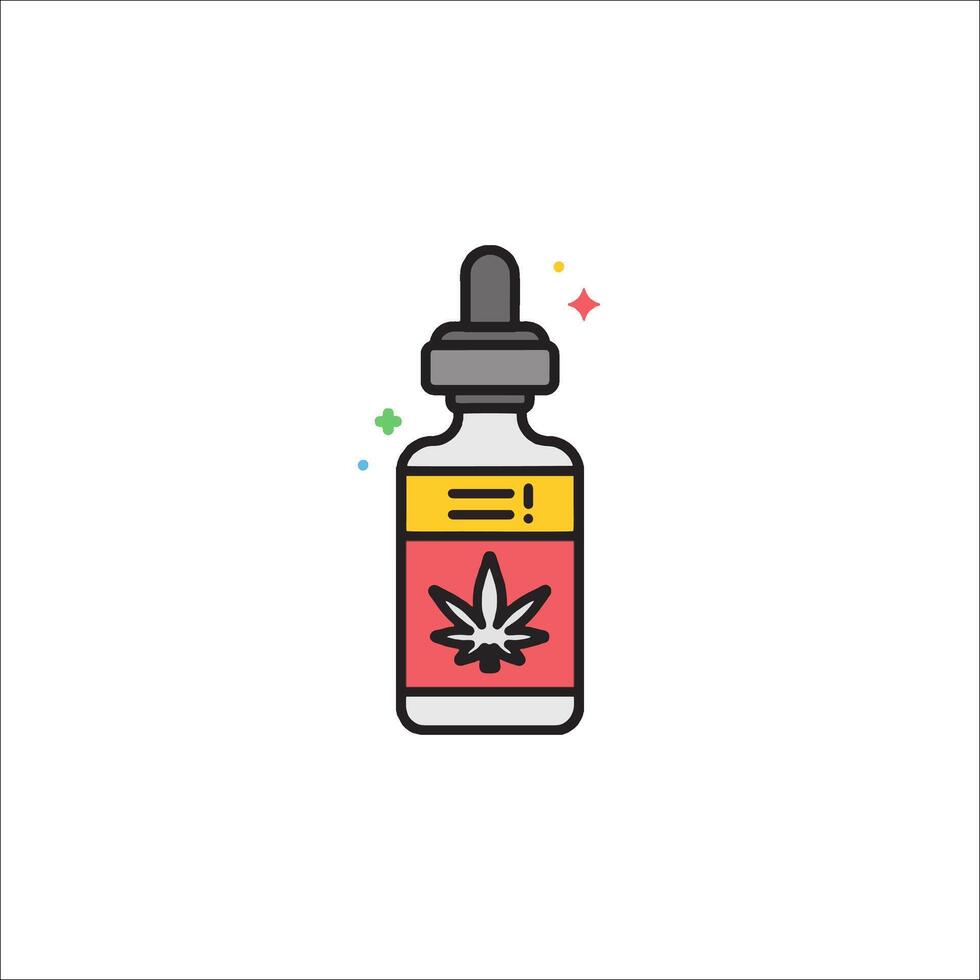 Illustration of a bottle of marijuana oil vector