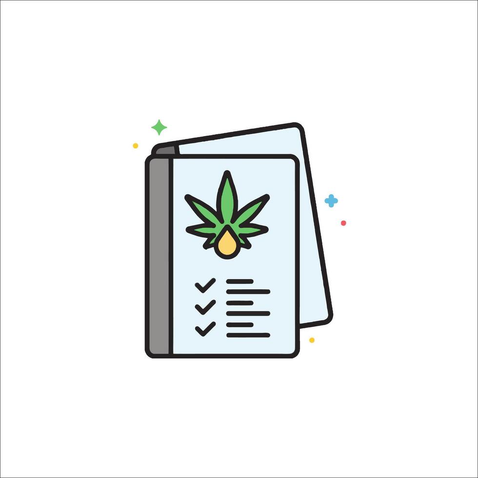 A marijuana leaf on a checklist with a check mark vector