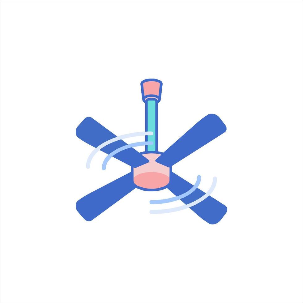 A blue and pink fan with two blades vector