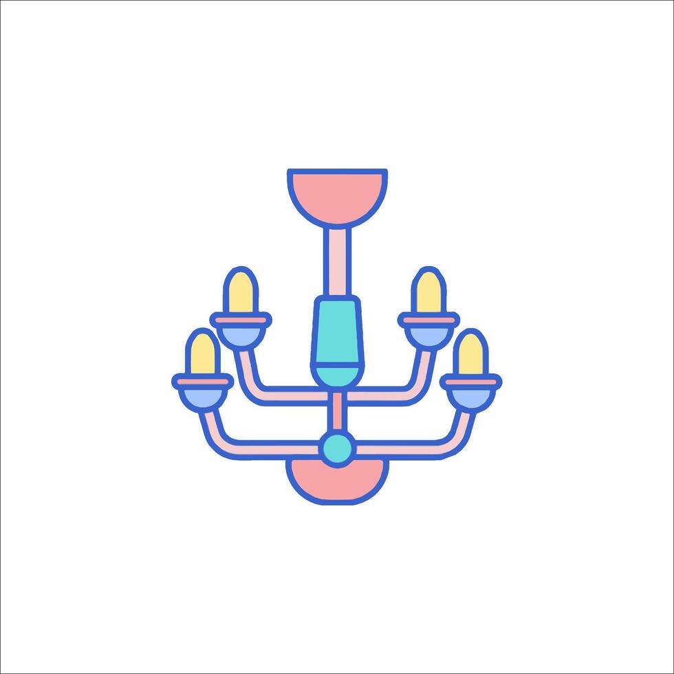 A chandelier with four lights on it vector