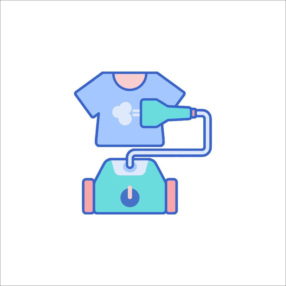 A shirt and a machine with a hose vector