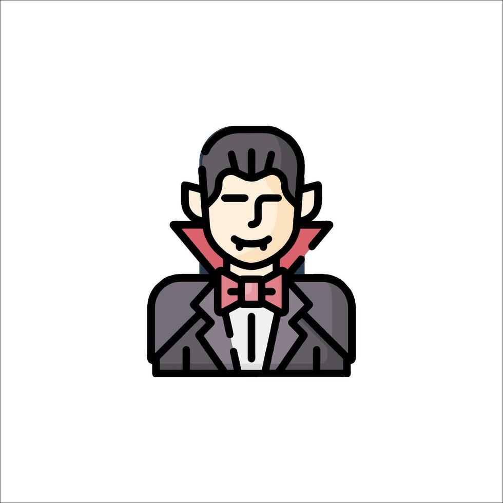 A vampire icon with a bow tie vector