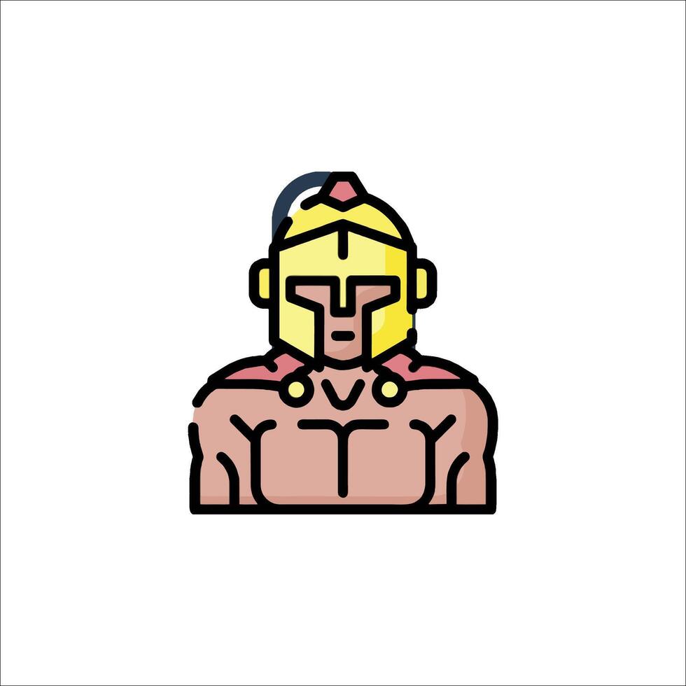 A spartan warrior icon in a flat style vector