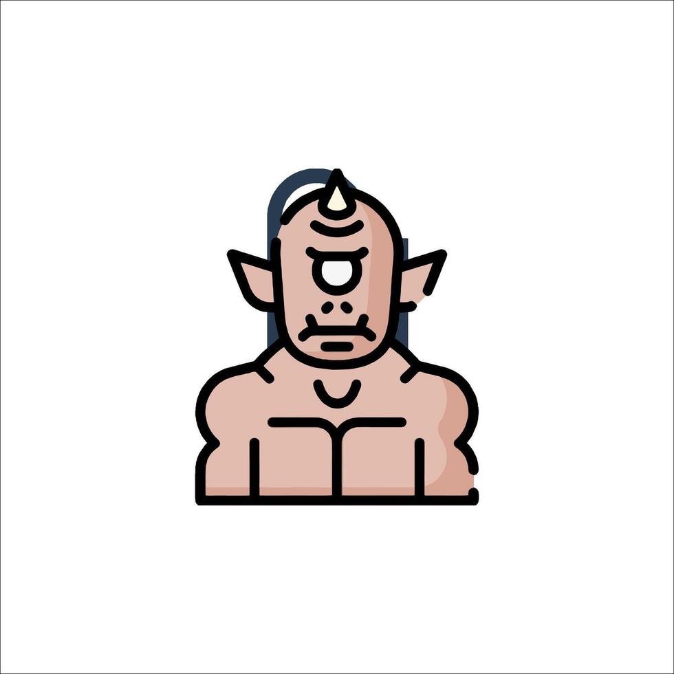 A cartoon man with a horn on his head vector