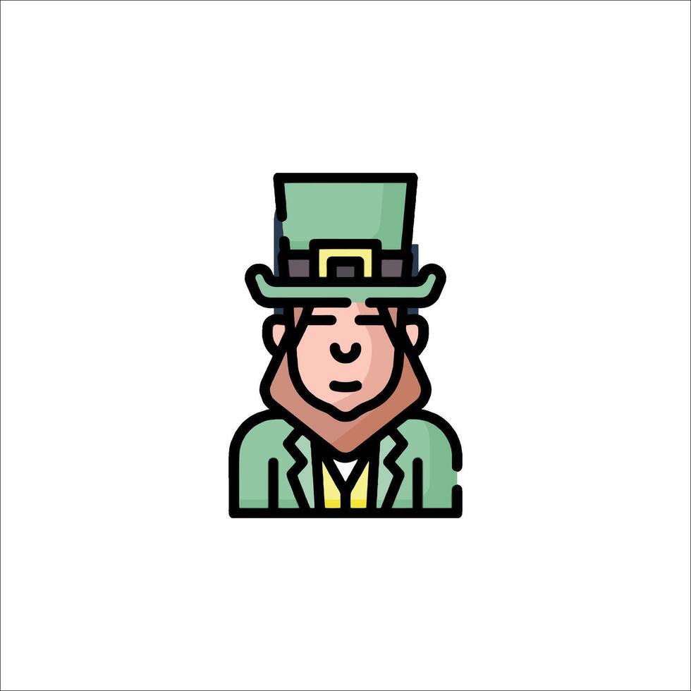 A cartoon leprechaun wearing a green hat vector