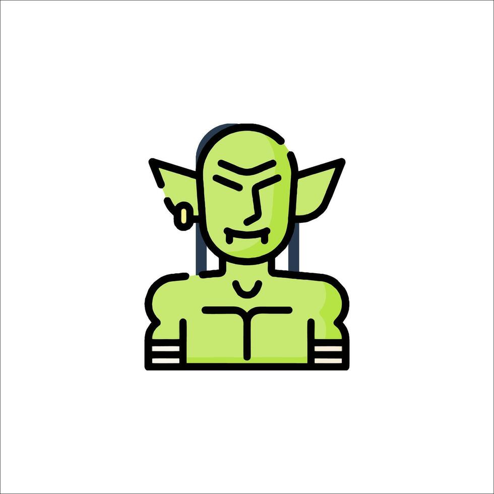 A green goblin character with a green face vector