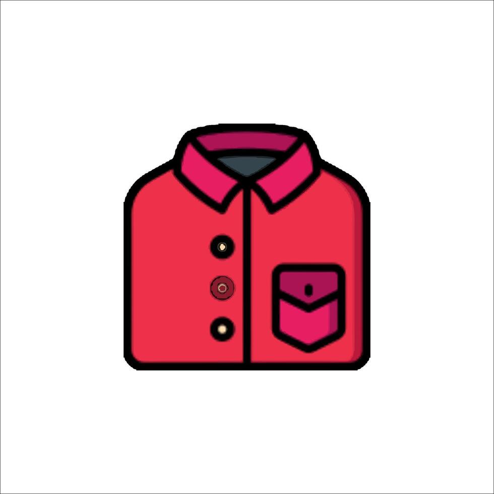 A red shirt with a pocket icon vector
