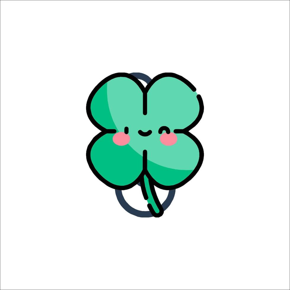 A cute green clover with a smiley face vector