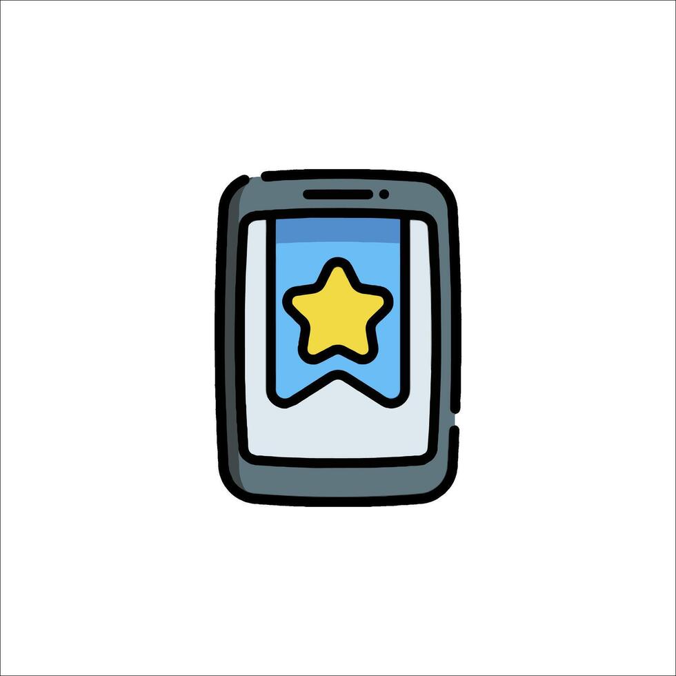 A smartphone with a star icon on it vector
