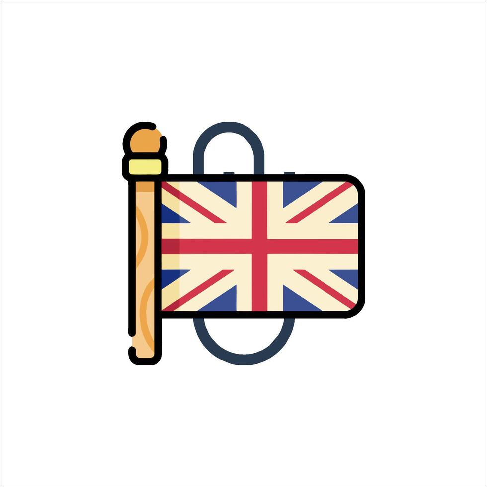 The british flag and a pencil are on a white background vector