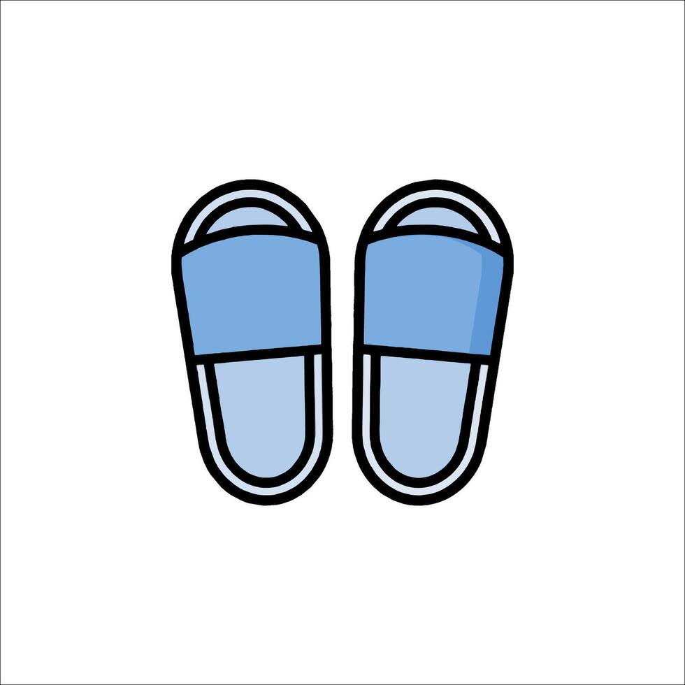 A pair of blue slippers on a white background vector