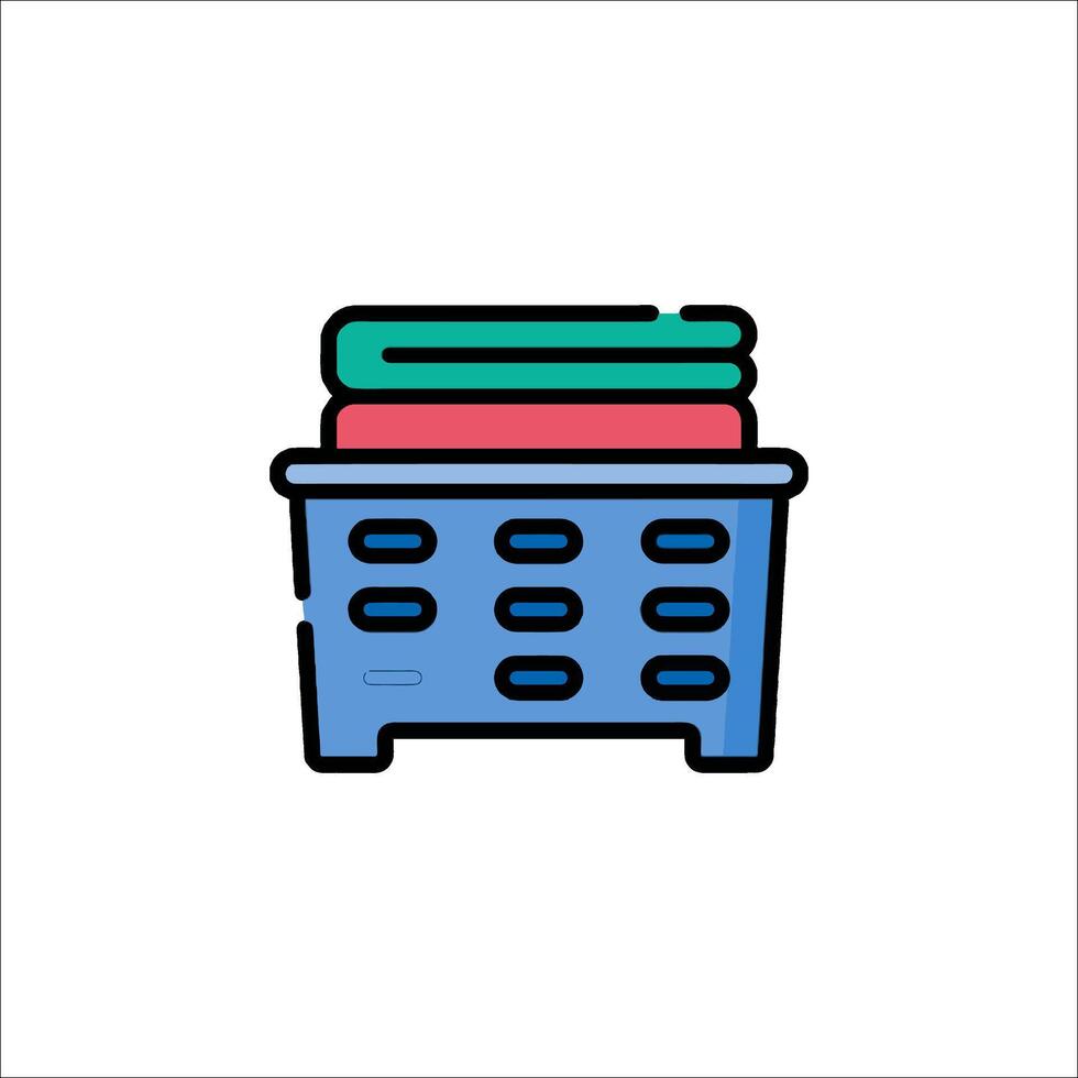 A laundry basket icon on a white background vector