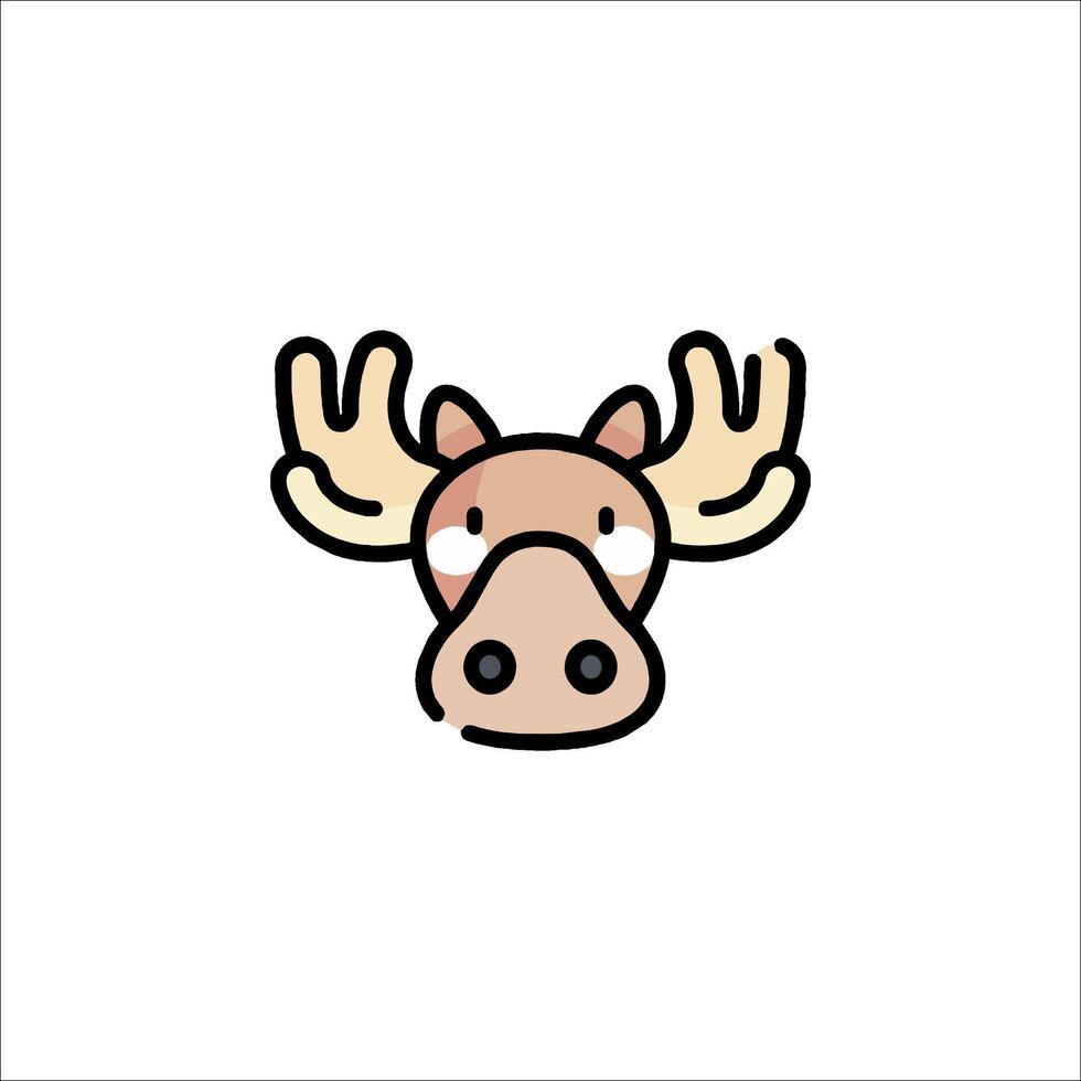 A moose head with horns on it vector