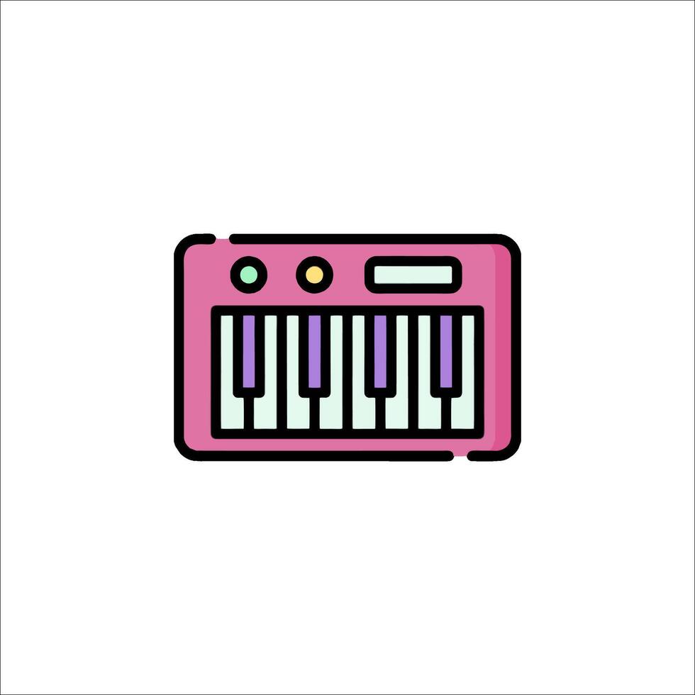 Pink keyboard icon on white background vector