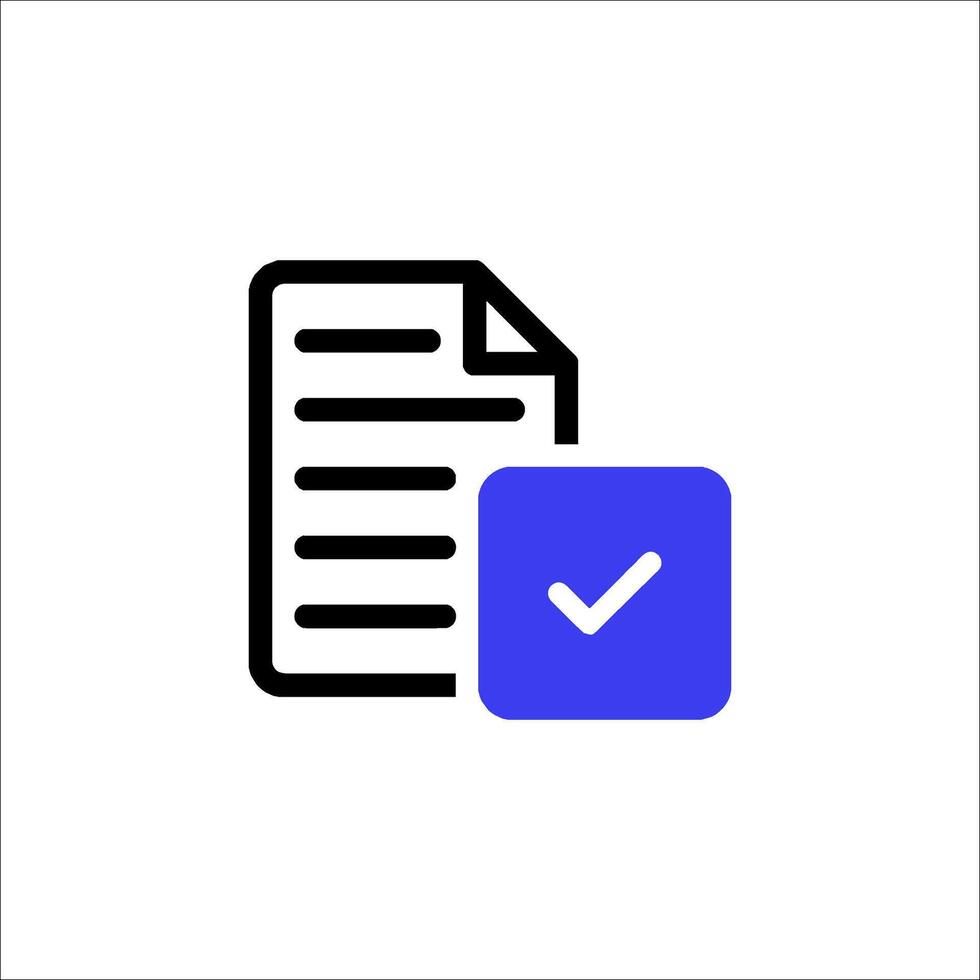 A check mark and a document icon vector