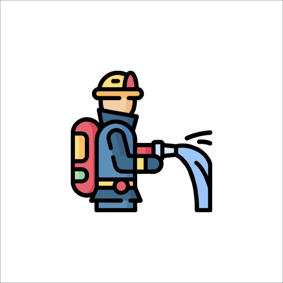 Firefighter icon illustration vector