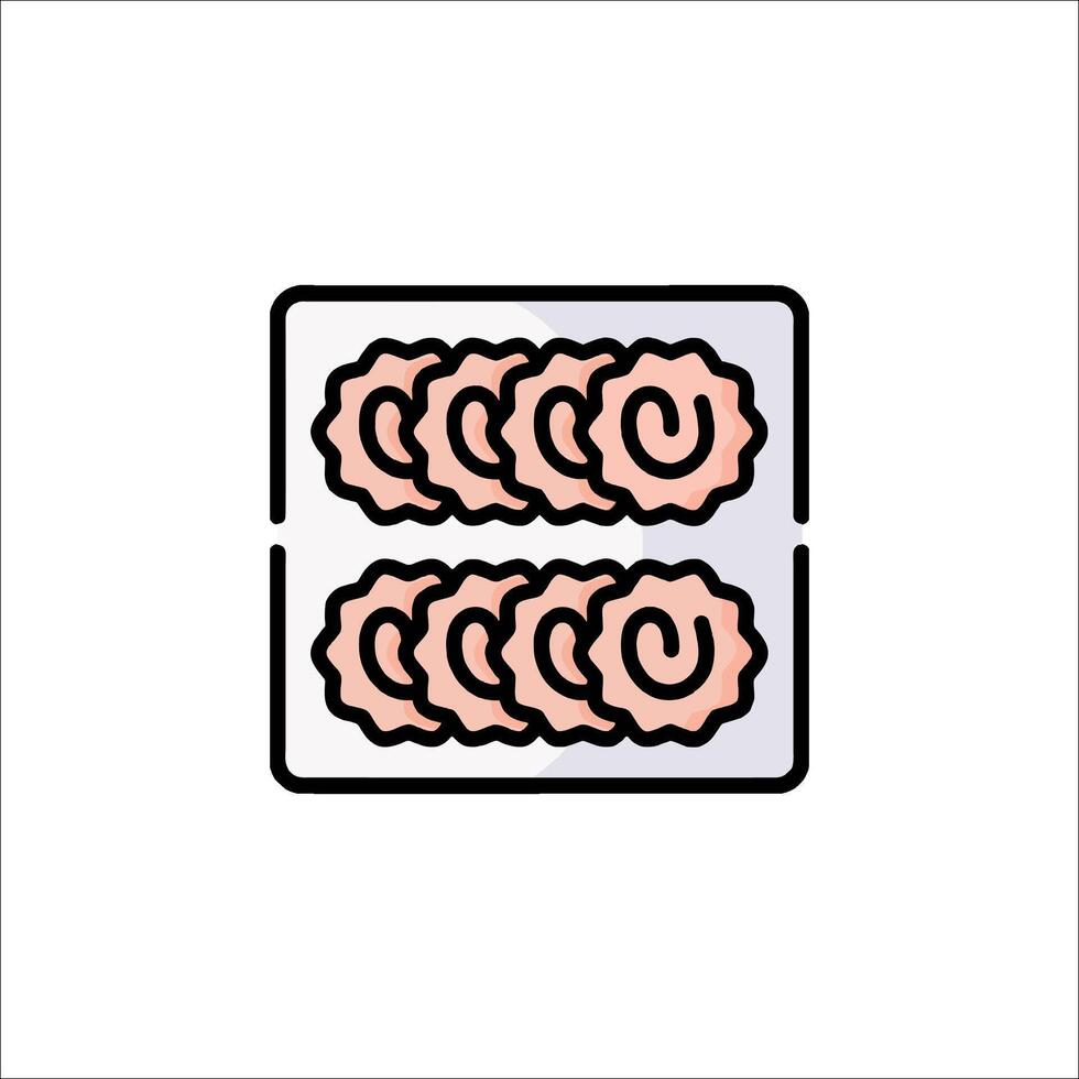 A tray of sushi rolls on a white background vector