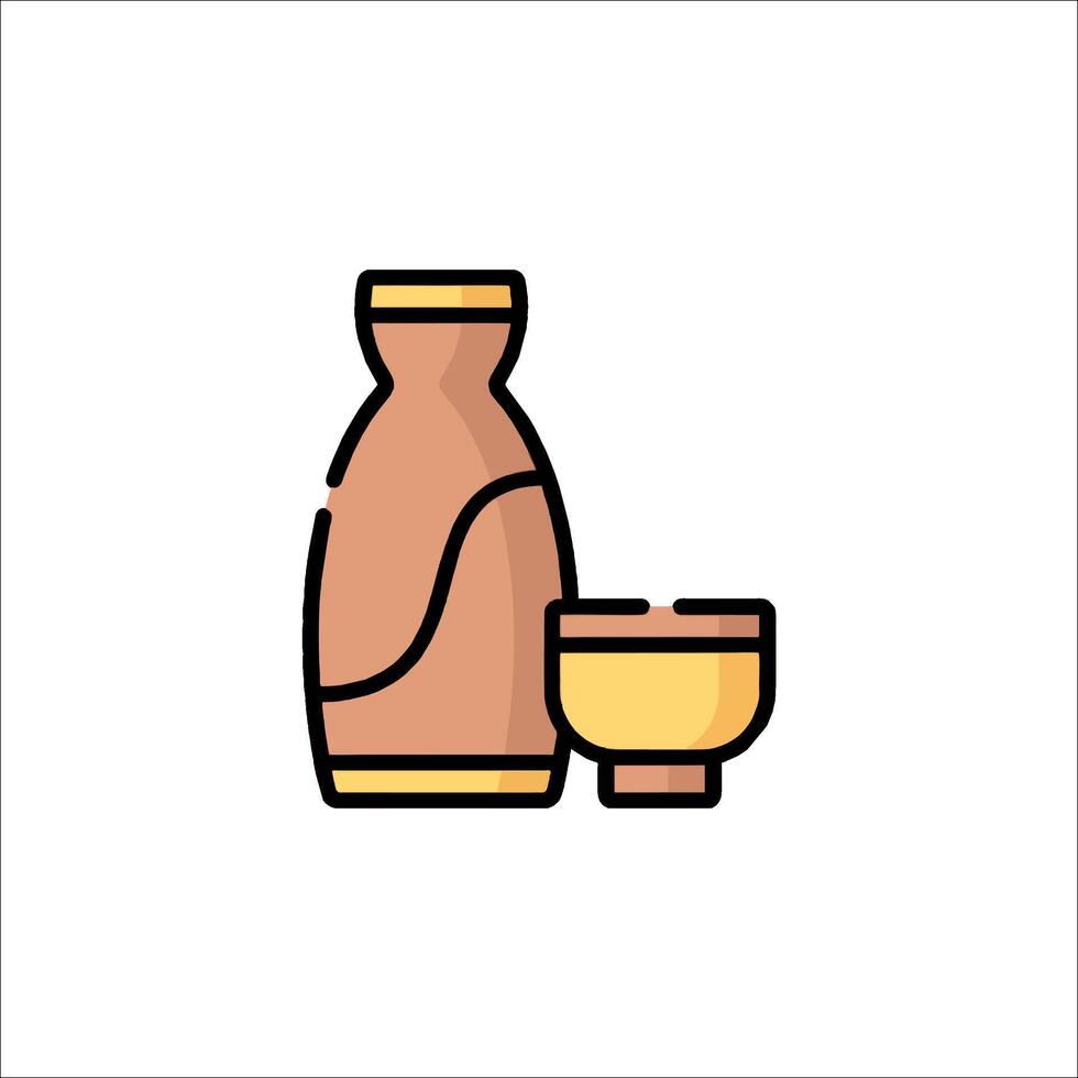 A bottle and a cup of tea on a white background vector