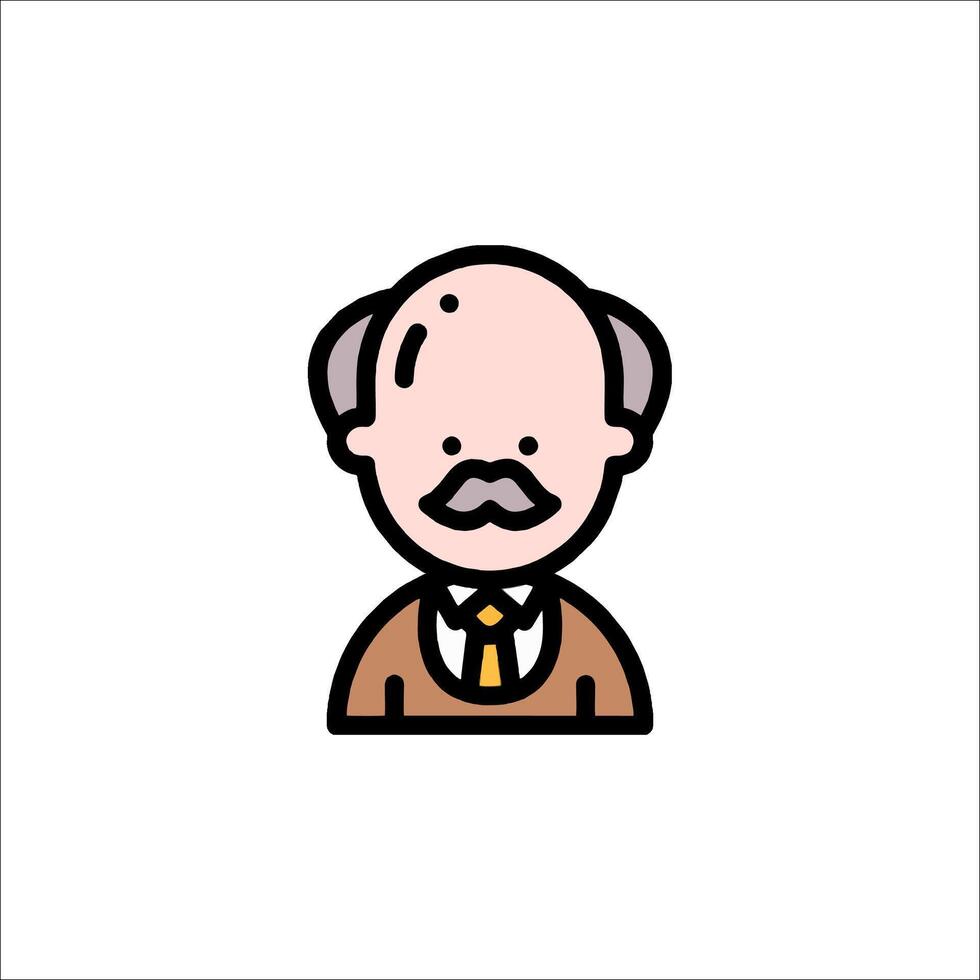 A man with a mustache and a tie on his head vector
