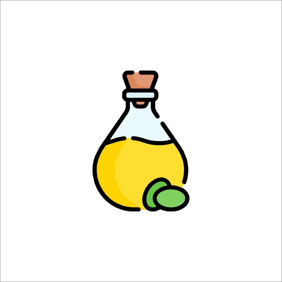 Olive oil bottle icon illustration vector