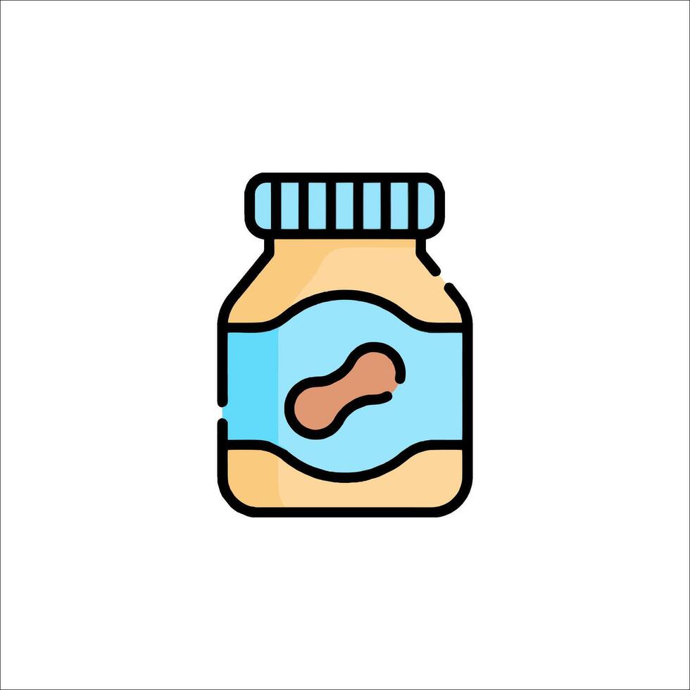 A jar of peanut butter on a white background vector