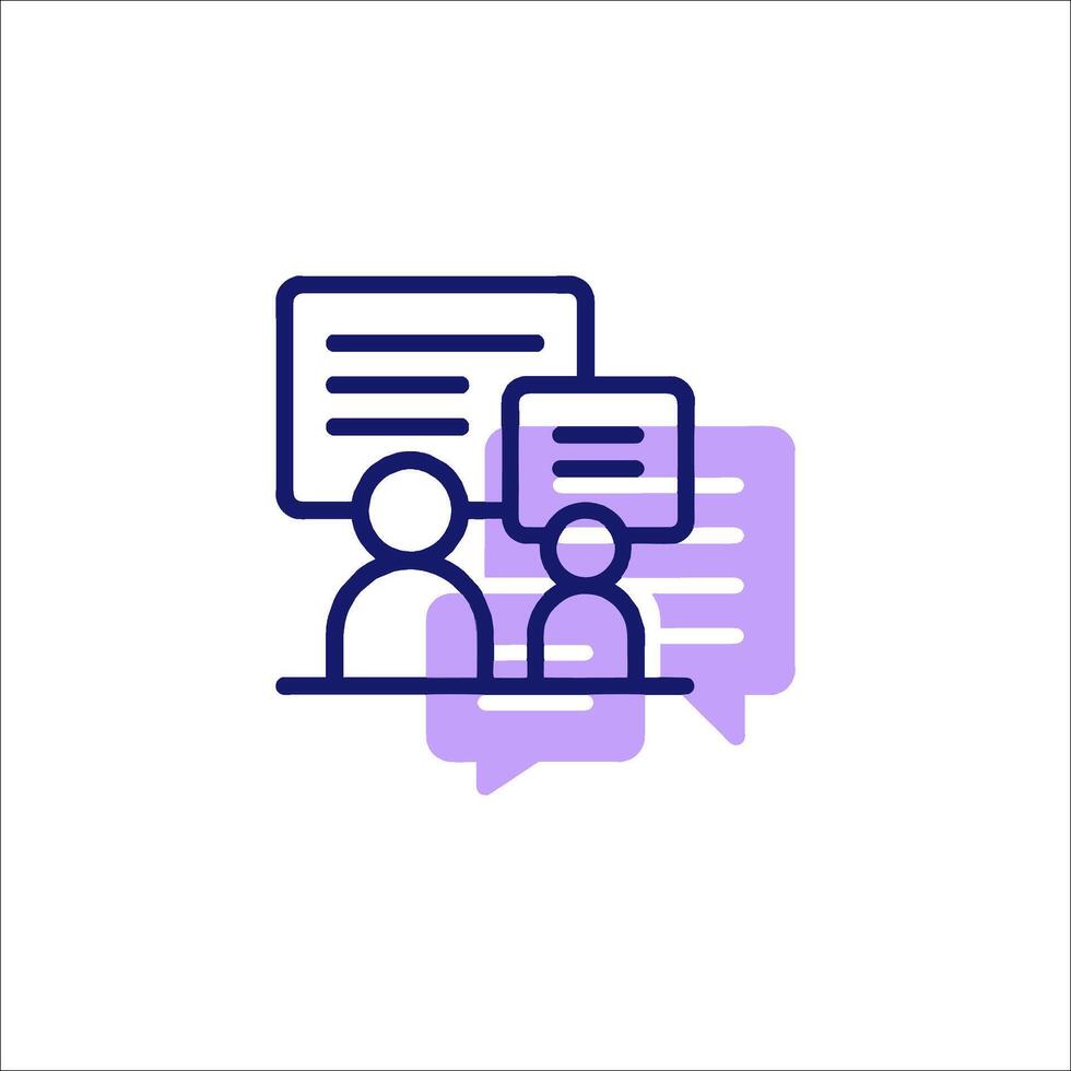 A line icon of two people talking to each other vector