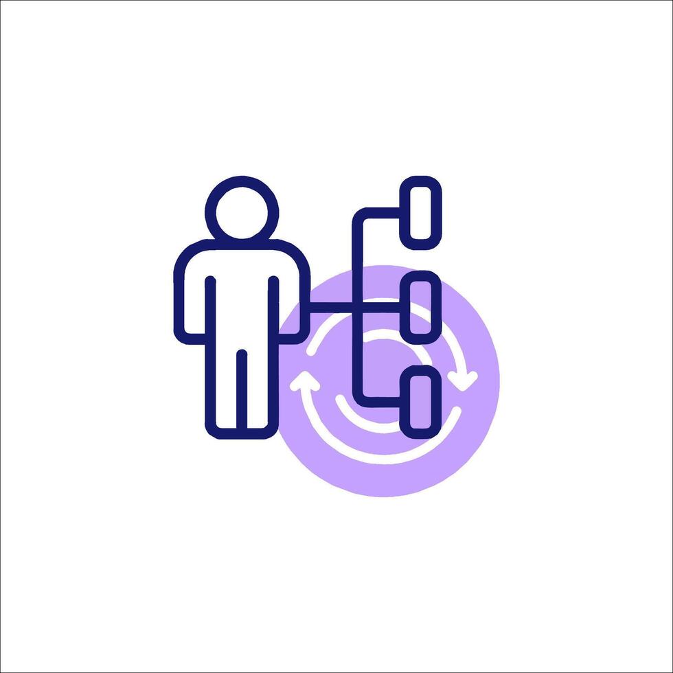 A person with a circle around them and a circle around them vector