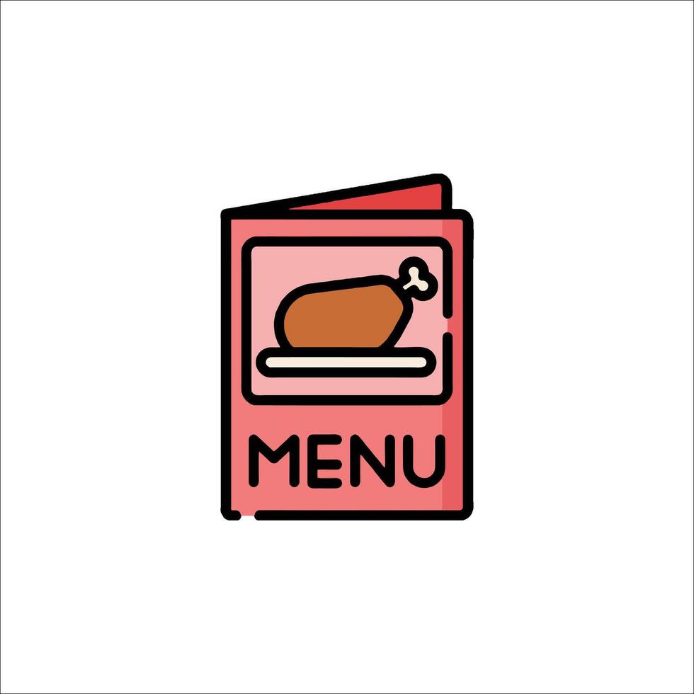 A menu icon with a chicken on it vector
