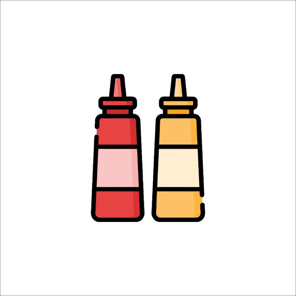 Ketchup and mustard icon illustration vector