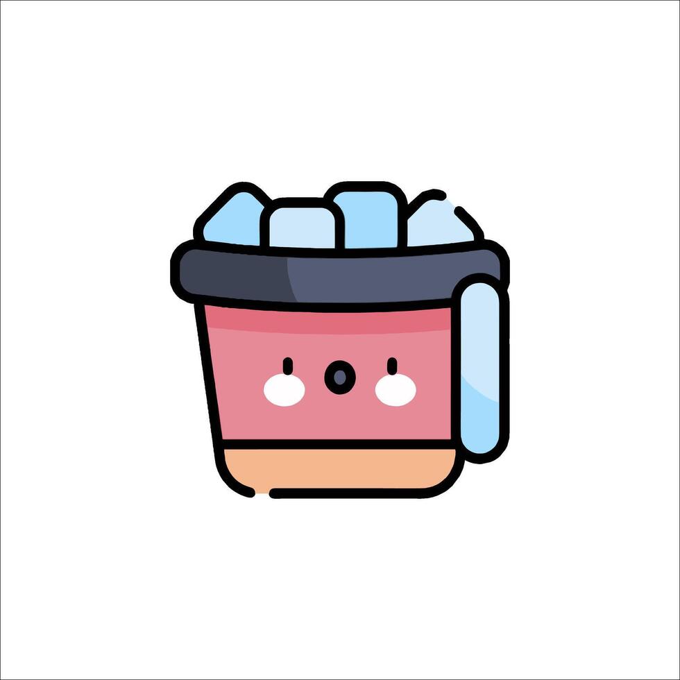 Ice cream bucket icon illustration vector