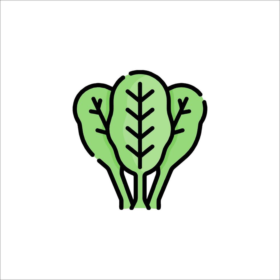 A green leafy vegetable icon on a white background vector