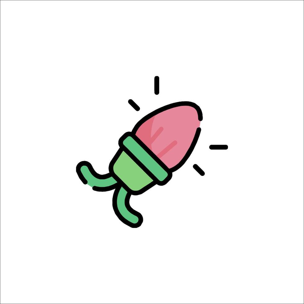 A cartoon light bulb icon on a white background vector
