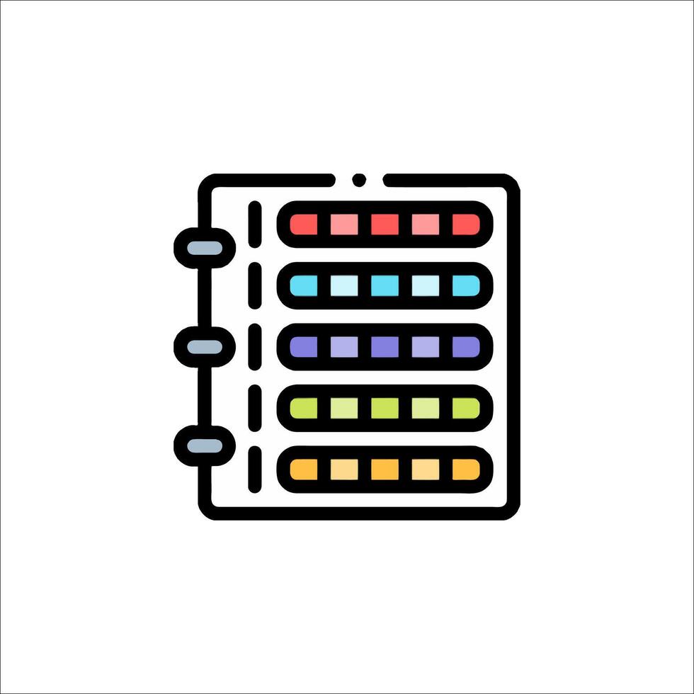A colorful book with a bar graph on it vector