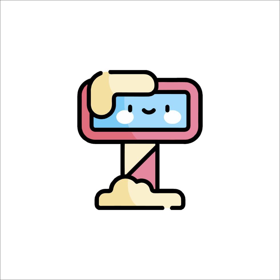 A cartoon character holding a phone in its hand vector