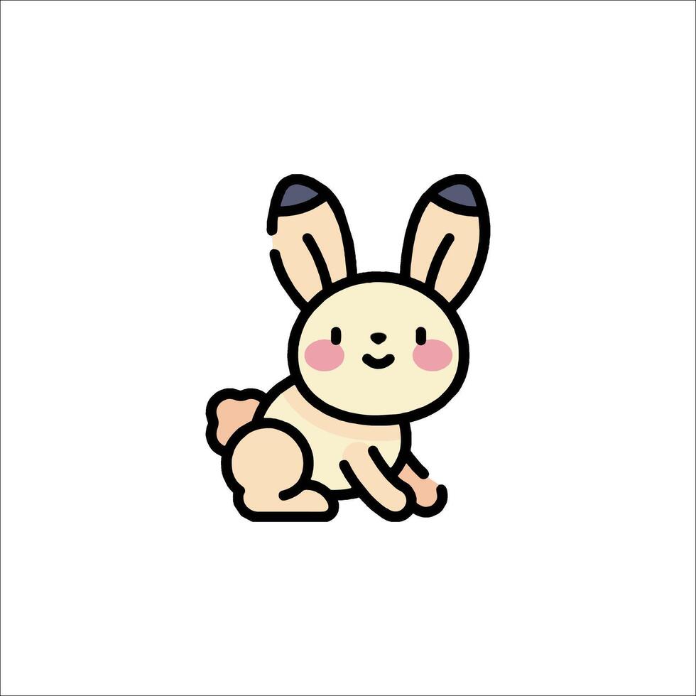 A cute little bunny with pink eyes vector