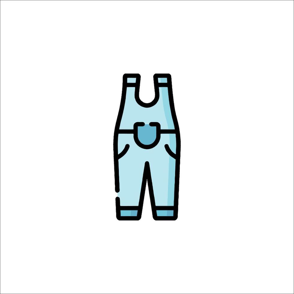 A blue overalls icon on a white background vector