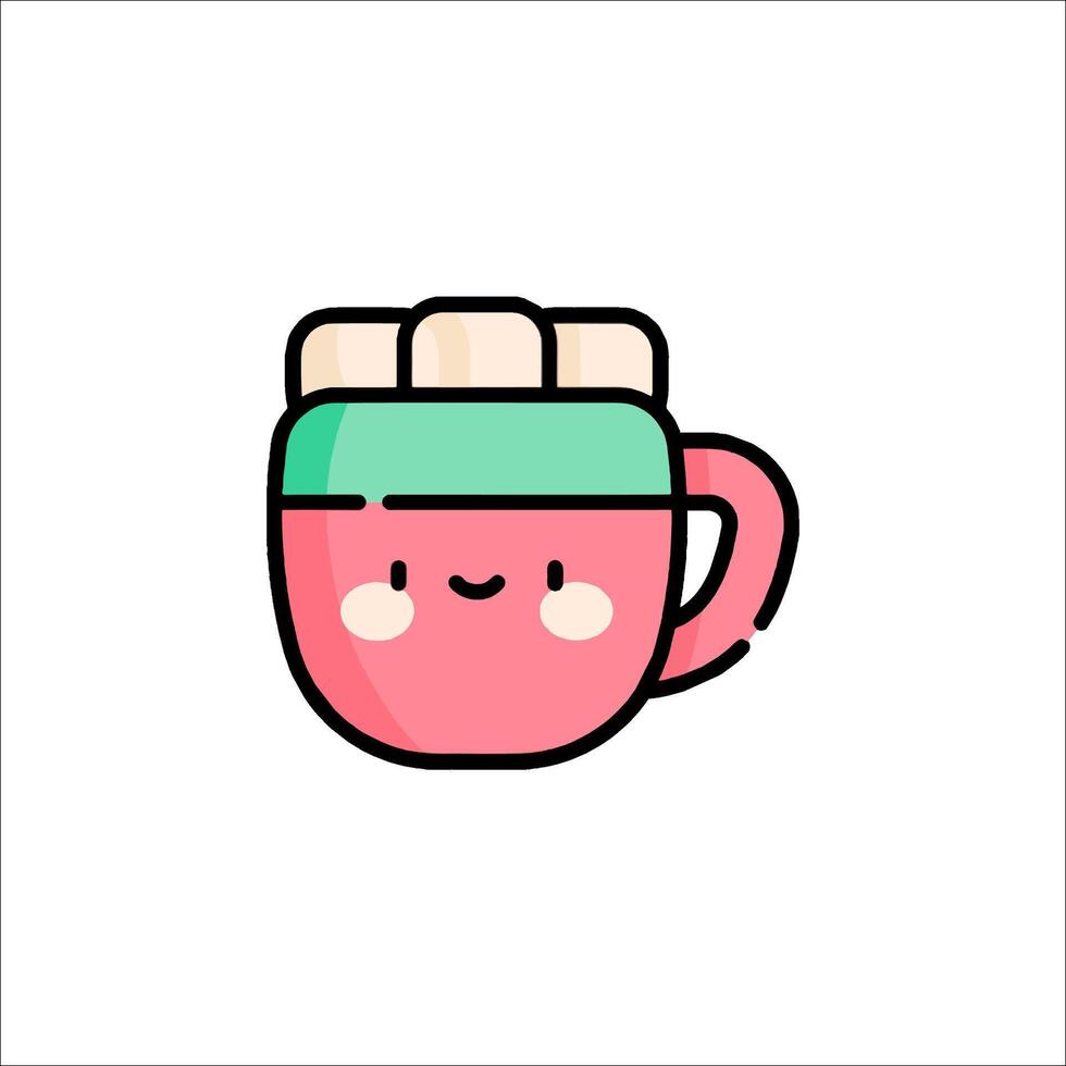 A cute cup of coffee with a smiley face vector