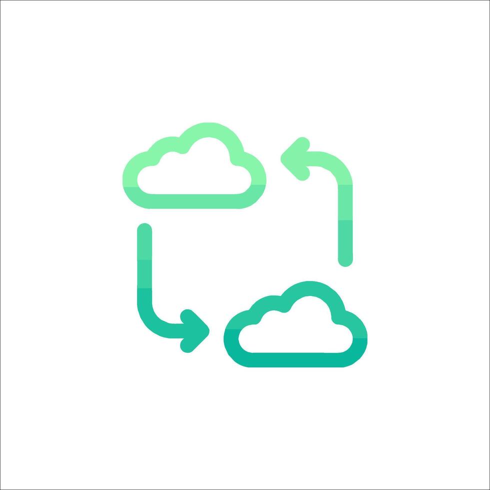 Cloud computing icon with arrows and a cloud vector