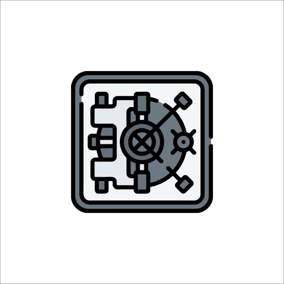 A bank vault icon on a white background vector